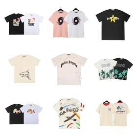 Palm Angels Men's short sleeve cotton printed T-shirt-1928  